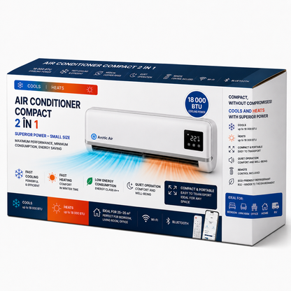 (SET FÜR JEDES ZIMMER) 3 Einheiten. Arctic Air, Dual Inverter, Energieeffizient, Selbstreinigend, Fern- und App-Steuerung