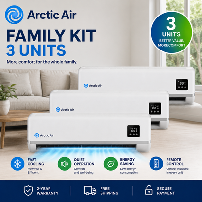 (SET FÜR JEDES ZIMMER) 3 Einheiten. Arctic Air, Dual Inverter, Energieeffizient, Selbstreinigend, Fern- und App-Steuerung